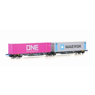 Mehano 90661 - Spur H0 Containerwagen Sggmrss90 PKP Cargo, Ep.VI, ONE/Maersk
