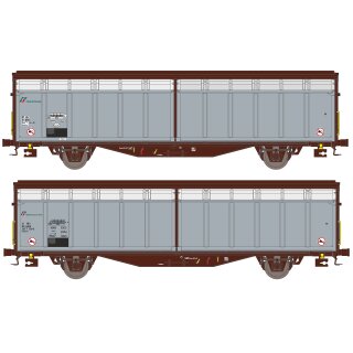 Hobbytrain 24681 - Spur N 2er Set Schiebewandwagen Hbbillns FS Trenitalia, Ep.V-VI (H24681)