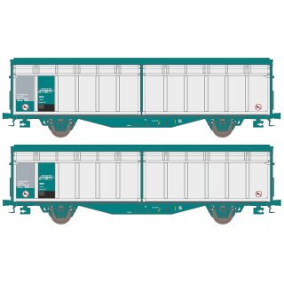 Hobbytrain 24682 - Spur N 2er Set Schiebewandwagen Hbbillns SNCF, Ep.V-VI, ex FS (H24682)