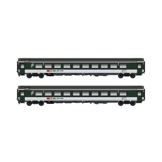 Hobbytrain 25502 - Spur N 2er Set Personenwagen Bpm, 2.Kl. (UIC Z1) SBB, Ep.V-VI, grau (H25502)