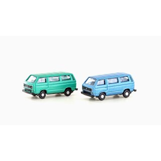 Lemke Minis 4347 - Spur N VW T3 2er Set Bus grün+blau (Metallic Serie) (LC4347)