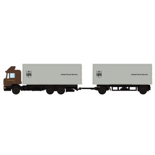Lemke Minis 4602 - Spur N MAN F90, 3-achs Koffer-Hängerzug UPS (LC4602)