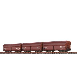Brawa 50879 - Spur H0 Set (3er) Offener Güterwagen Fads DB, Epoche IV