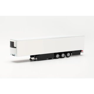 Herpa 077040 - 1:87 15 Meter Kühlkoffer-Auflieger mit Palettenkasten und hinterer Seitenverkleidung, weiß