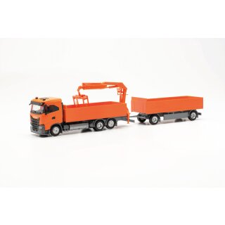 Herpa 316217 - 1:87 Iveco S-Way ND Baustoff-Hängerzug, orange