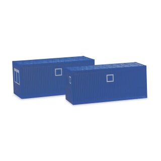 Herpa 053600-003 - 1:87 Zubehör Baucontainer, enzianblau (2 Stück)