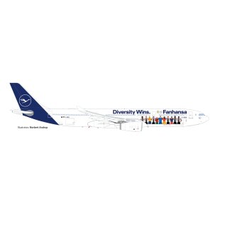 Herpa 537216 - 1:500 Lufthansa A330 Fanhansa – Diversity Wins - D-AIKQ