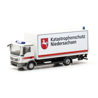Herpa 097673 - 1:87 MAN TGL Koffer-LKW mit Ladebordwand "Katastrophenschutz Niedersachsen" (Niedersachsen/Celle)