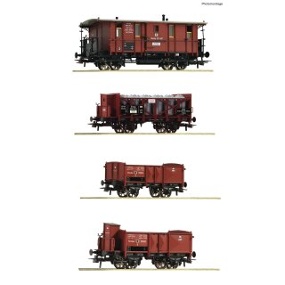 ROCO 6600073 - Spur H0 KPEV 4er Set Güterzug KPEV Ep.I   *FNH24*