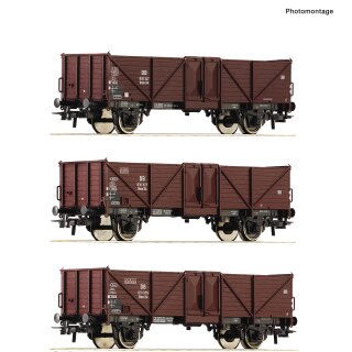 ROCO 6600075 - Spur H0 DB 3er Set off. Güterwag. DB Ep.III   *FNH24*