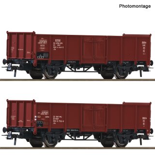 ROCO 6600058 - Spur H0 PKP 2er Set Offene Güterwag. PKP Ep.IV   *FNH24*