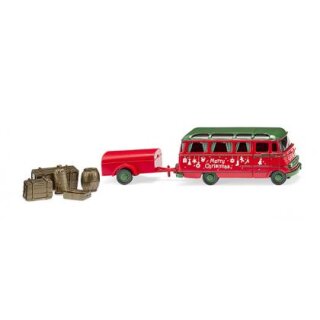 Wiking 26005 - 1:87 Panoramabus mit Anhänger (MB O 319) "Weihnachtsmodell"