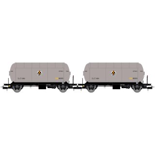 Electrotren HE6073 - Spur H0 RENFE, 2-tlg. Set 2-achs. Gaskesselwagen PR, „Butano S.A.“, silber-schwarze Farbgebung, Ep. III