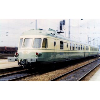 Jouef HJ2462 - Spur H0 SNCF, Dieseltriebwagen RGP I mit Beiwagen, original grün-beige Farbgebung, Ep. IV