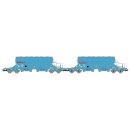 Jouef HJ6230 - Spur H0 NACCO, 2-tlg. Set vierachsiger Schwenkdachwagen Taoos, in hellblauer Farbgebung, Ep. VI