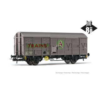 Jouef HJ6292 - Spur H0 SNCF, zweiachsiger gedeckter Güterwagen, Jubiläumswagen „80 Jahre JOUEF“