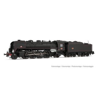 Arnold HN2546 - Spur N SNCF, Schlepptender-Dampflokomotive 141R 568 mit Speichen- und Boxpok-Rädern und genietetem Kohletender, schwarze Farbgebung mit roten Zierlinien, Ep. III