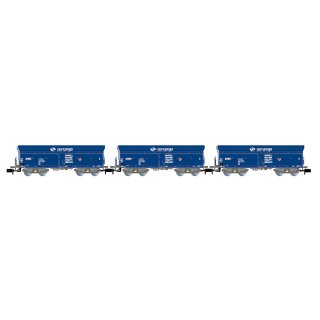 Arnold HN6565 - Spur N PKP Cargo, 3-tlg. Set Selbstentladewagen der Bauart Falls in blauer Farbgebung, Ep. VI