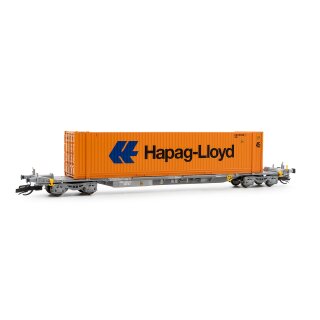 Arnold HN9752 - Spur TT TOUAX, vierachsiger Containertragwagen der Bauart Sffgmss mit 45 Container „Hapag-Lloyd“, Ep. VI