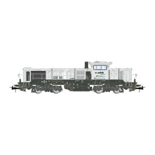 Rivarossi HR2969S - Spur H0 FS Mercitalia S&T, Diesellokomotive des Typs Vossloh DE 18 in hellgrauer Farbgebung, Ep. VI, mit DCC-Sounddecoder