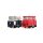 Rivarossi HR2971D - Spur H0 DB AG, 2-tlg. Set ASF (Akku-Schleppfahrzeuge) „DB Regio Gießen“ in roter und blauer Farbgebung mit Blinklichtern, Ep. V-VI, mit DCC-Decoder
