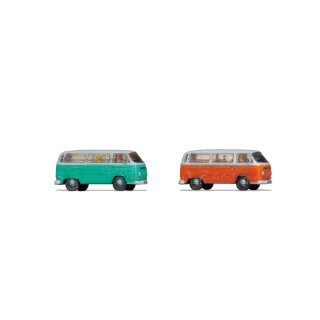 Noch 44604 - Spur Z 3D-Master-Fahrzeug Volkswagen T2 2 Stück, grün und orange