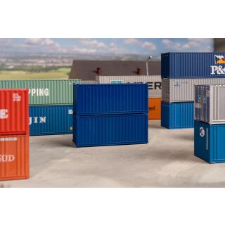 Faller 182054 - Spur H0 20 Container, blau, 2er-Set Ep.IV