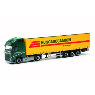 Herpa 317481 - 1:87 Volvo FH Gl. XL 2020 Gardinenplanen-Sattelzug "Hungarocamion" (Ungarn / Budapest)