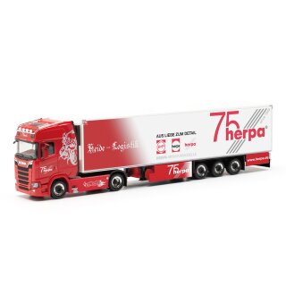 Herpa 317733 - 1:87 Scania CS20 HD Kühlkoffer-Sattelzug "Heide Logistik / 75 Jahre Herpa" (Niedersachsen / Kirchlinteln)