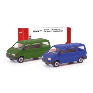 Herpa 012805-002 - 1:87 MiniKit VW T4 Bus, olivgrün/ultramarinblau