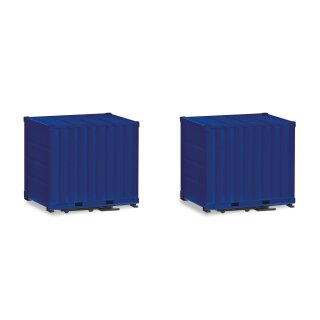 Herpa 053594-003 - 1:87 Zubehör 10ft Container mit Platte, ultramarinblau (THW) (2 Stück)