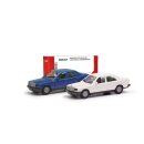 Herpa 012409-009 - 1:87 Herpa MiniKit: Mercedes-Benz 190E, 2er Set, Blau / Classicwei&szlig;