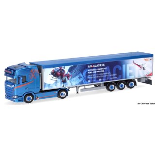 Herpa 957229 - 1:87 Scania CS20 HD Schubboden-Sattelzug "Rüegsegger/Air Glacier“