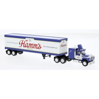 Brekina 85811 - 1:87 Mack RS Koffersattelzug Hamm´s Beer