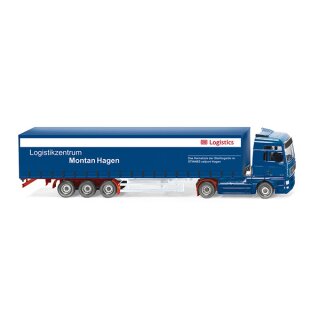 Wiking 53705 - 1:87 MAN TGX Gardinenplanen-Sattelzug "DB Logistics Logistikzentrom Montan Hagen"