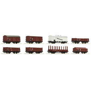 ROCO 44003 - Spur H0 DR Güterwagen 8er-Set Ep.III   *22*