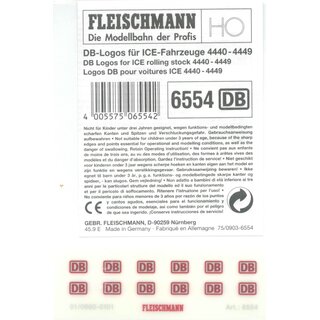 Fleischmann 6554 -- Spur H0 DB-Logos in neuester Ausführung für Fahrzeuge 4440 - 4449