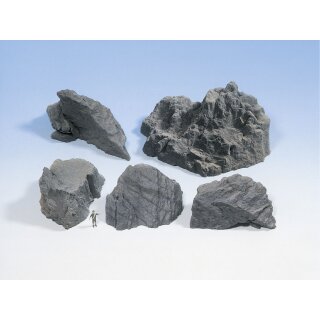 Noch 58451 - Spur G,1,0,H0,H0M,H0E,TT,N,Z Felsstücke “Granit” 5 Stück
