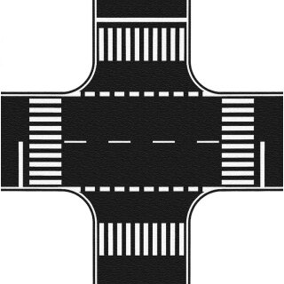 Noch 60712 - Spur H0 Kreuzung Asphalt, 22 x 22 cm