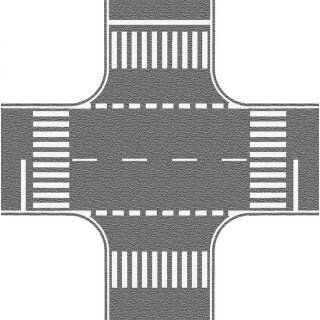 Noch 60714 - Spur H0 Kreuzung grau, 22 x 22 cm