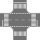 Noch 60714 - Spur H0 Kreuzung grau, 22 x 22 cm
