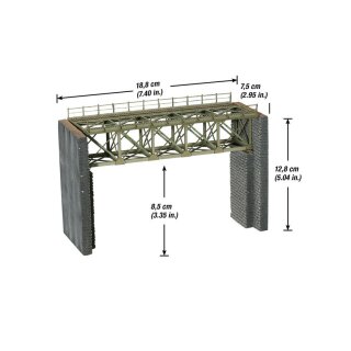 Noch 67010 - Spur H0 Stahlbrücke mit Brückenköpfen