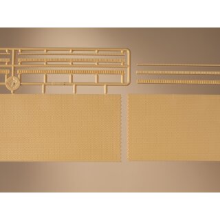 Auhagen 41207 - 1:87 Ziegelmauern mit Zahnfriesvarianten gelb je 210 x 65 mm