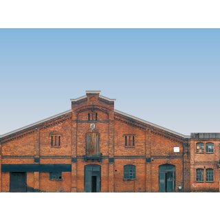 Auhagen 42506 - 1:120 bis 1:87 Halbrelief-Hintergrundkulisse Set mit 6 Industrie-Fassaden Gesamtlänge 679 mm