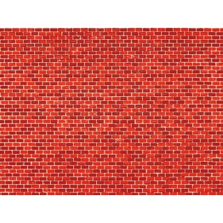 Auhagen 50504 - 1:120 bis 1:87 1 Pappe Ziegelmauer rot lose 22 x 10 cm