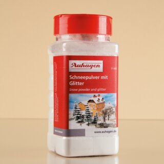 Auhagen 77032 - 1:160 bis 1:87 1 Streuflasche Schneepulver mit Glitter 500 ml