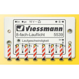 Viessmann 5040 - Spur H0 Warnbaken, 8 Stück mit Lauflichtelektronik