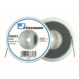 Viessmann 68603 - Kabel auf Abrollspule 0,14 mm², schwarz, 25 m