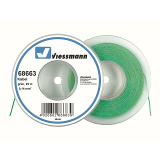 Viessmann 68663 - Kabel auf Abrollspule 0,14 mm², grün, 25 m