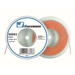 Viessmann 68693 - Kabel auf Abrollspule 0,14 mm², orange, 25 m